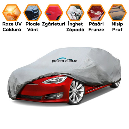 Husa prelata auto SKODA e-Citigo 2019-prezent (electric) - impermeabila - 2 straturi - gri